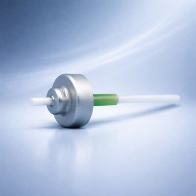 알코올 기반의 수식 호환성과 20mm 크림프 사양으로 일관성 있는 사전 측정 된 복용량을 위한 20mm 측정된 용량 에어로솔 밸브